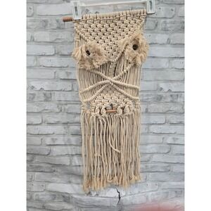 Owl Macrame Wall Hanging Handmade Woven Tapestry Boho Art Home Decor Tassel 70s